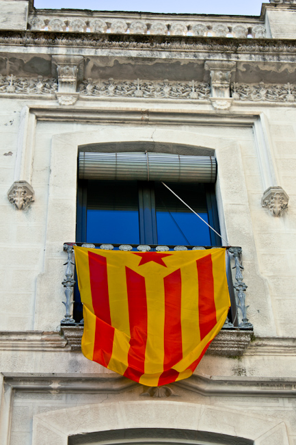 Catalan Flag in Banyoles Spain Catalan Flag in Banyoles Spain