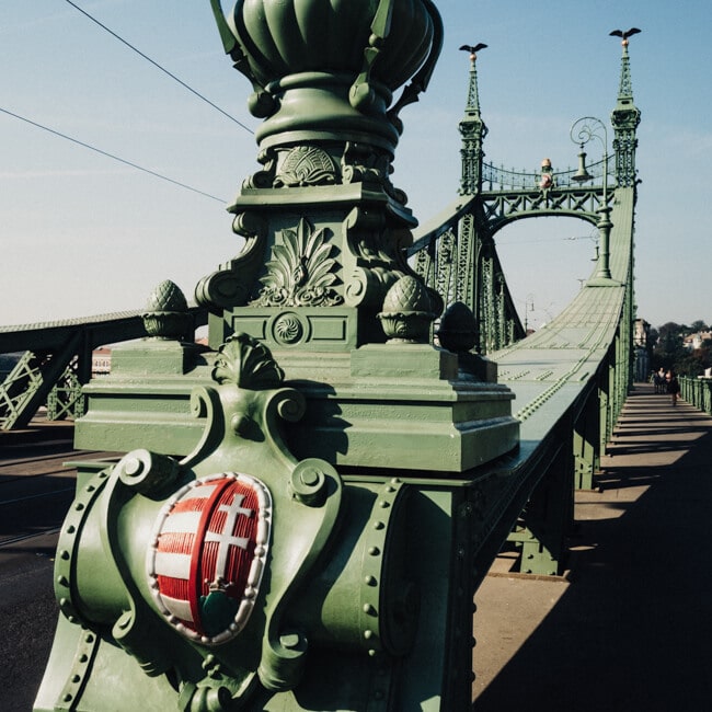 Liberty Bridge in the morning light. Liberty Bridge in the morning light.