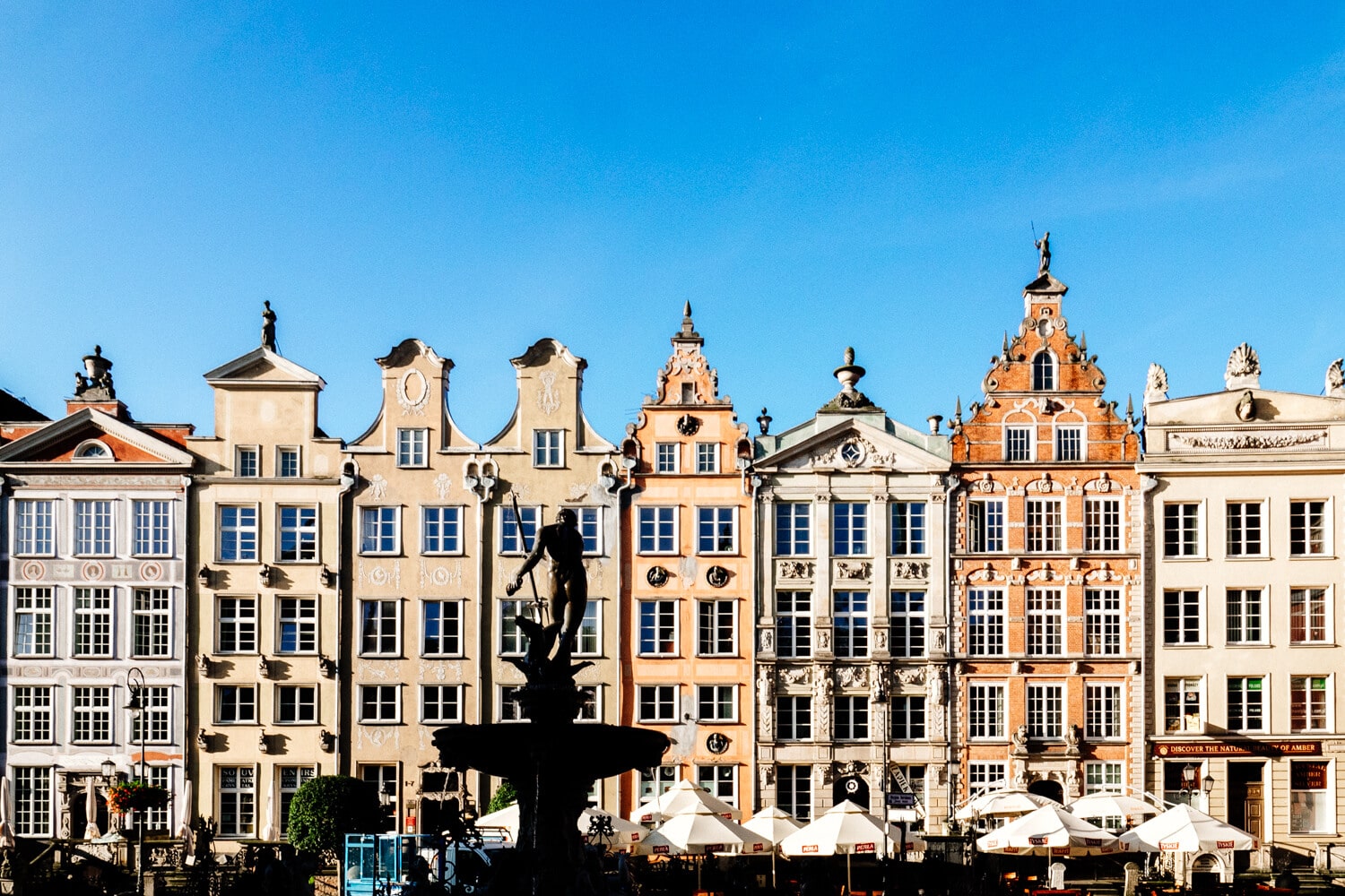 The triangular gable roof tops of Gdansk. A feature of the city. The triangular gable roof tops of Gdansk. A feature of the city.