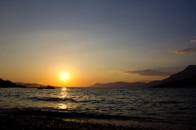 Playing in the Water in Makarska Croatia