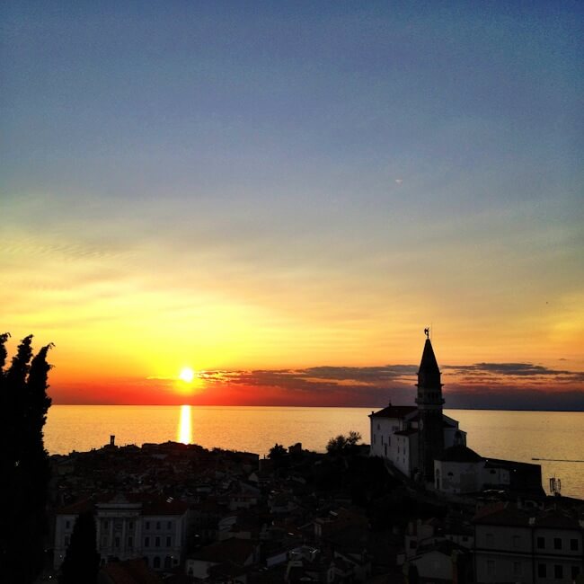 Sunset Over Piran's Old Town