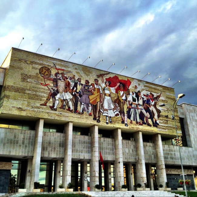 Mosaic on the National History Museum in Tirana Mosaic on the National History Museum in Tirana