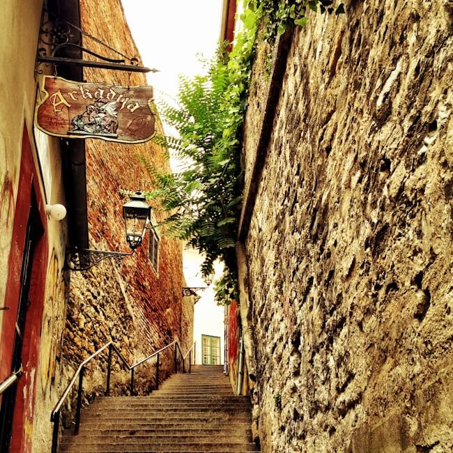 Narrow streets of Zagreb's old town Narrow streets of Zagreb's old town